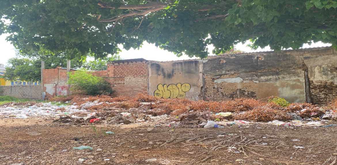 La basura se acumula frente al Monumento de La Chinita